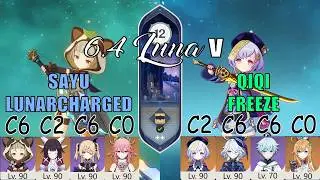 Sayu C6 LunarCharged & Qiqi C2 Freeze | 6.4 LUNA I Spiral Abyss Floor 12 | Genshin Impact