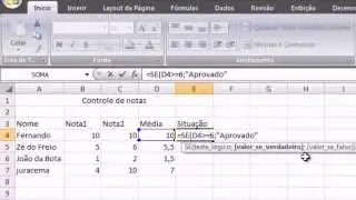 Função SE Formatação Condicional e Gráfico excelparte1