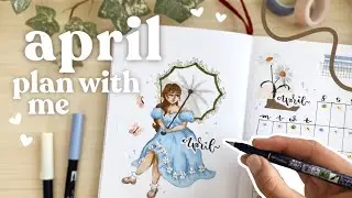 🌼 APRIL BULLET JOURNAL plan with me 2022 🌷 | spring daisy theme | ft. Grabie :)