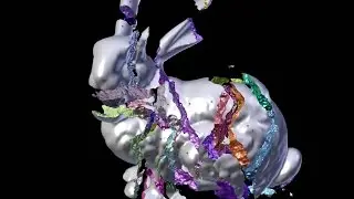 Stanford Bunny tortured in Blender (Arbitrary Deformed Cell Fracture 2)