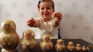 ♥Киндер сюрпризы в матрешках! Kinder surprise eggs in Russian nesting dolls Matryoshka!