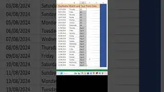 Display day name, Month Name and Year for Date  Excel Sheet #excelformula #exceltips #exceltutorial
