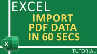 Convert PDF To Excel In 60 Seconds - Beginner Excel Tutorial To Convert PDF To Excel