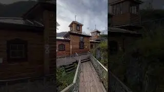 Мост через Катунь к Храму на острове Патмос. Алтай. 