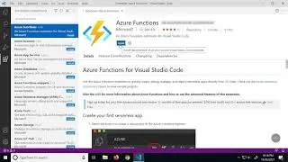 How to install Azure Functions with Visual Studio Code