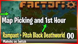 ⚙️Factorio ➡️ Fresh Game 1st Hour ✅  ➡️Rampant Biters Deathworld PitchBlack 🏭⚙️| Gameplay