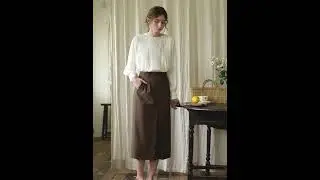Simple Retro | Nevaeh High-waisted Brown Midi Skirt | 2022 Fall