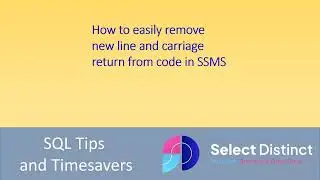 SQL Tips remove carriage returns in SSMS