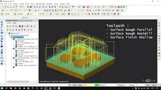 MasterCam X5 || Basic Milling Example || Parallel mill, restmill, shallow finish