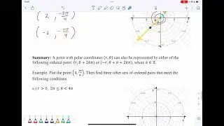 MTH 112 Multiple Ordered Pairs in Polar Form to Represent the Same Point