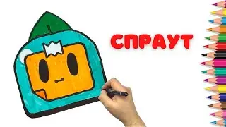 How to draw Pin of Sprout - Brawl Stars - How to draw Sprout  from Brawl Stars