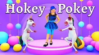 Hokey Pokey with Unicorns | Kids Party Interactive Dancing Songs | Nursery Rhymes