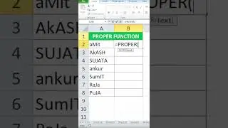 Proper function in excel 