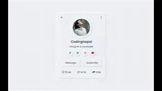 Neumorphism Profile Card UI Design using only HTML & CSS