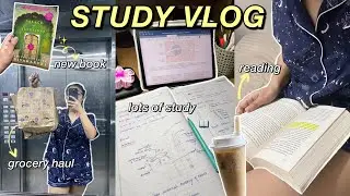 STUDY VLOG📝: studying, new book, deep cleaning, organising, honest skincare!⭐️