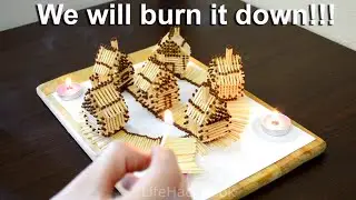 How to Make a Match House Town without Glue and Burn it Fire