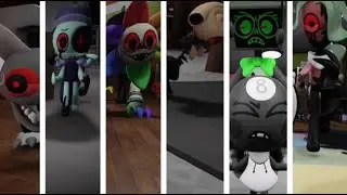 5 Main Twisted Characters + Lethal In Dandy's World - Pebble Astro Dandy Shelly Vee Sprout