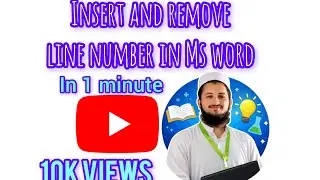 How to insert and remove LINE NUMBER to document in MS WORD| In one minute 