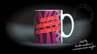 PERSONALISED PHOTO MUG HOT PINK ZEBRA