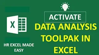 How to Activate & Enable the Data Analysis Toolpak (Excel 2016, Windows)