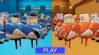 982.922 POLICE vs 931.059 PRISONERS in BARRY'S PRISON RUN! New Scary Obby (