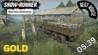 SnowRunner | Barrels Delivery | Best Route | GOLD