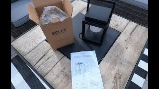 LETRY Outdoor Table Lamp, Brightness LED Nightstand Lantern, Portable Rechargeable Solar Lamp