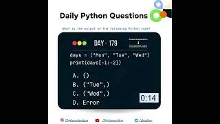 Python Coding challenge - Day 179 | What is the output of the following Python Code?  