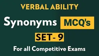Test your Vocabulary (Synonyms)  | Set-9 | 10 questions |