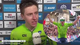 TADEJ POGACAR - ROAD WORLD CHAMPION - INTERVIEW AT THE FINISH - ZURICH 2024
