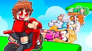 Roblox Bike Race Simulator With MY CRAZY FAN GIRLS...