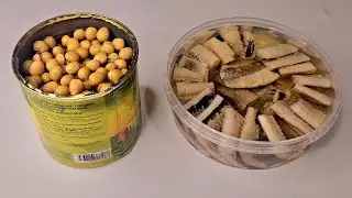 I take a can of peas and herring and prepare a brilliant salad! A recipe made from simple products!