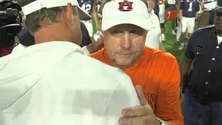 Hugh Freeze leaves the field after Auburn's loss to Ole Miss