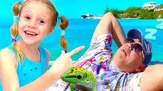 Nastya ve baba domuz adasına aile gezisi