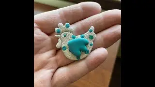 Whimsical chicken with polymer clay