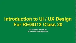 UI UX Design Welcome Screen of App live class for REGD13 Class 20