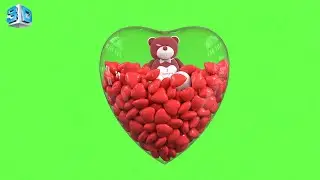 3D Heart Loop Rotation Effect | Stock Footage & Green Screen