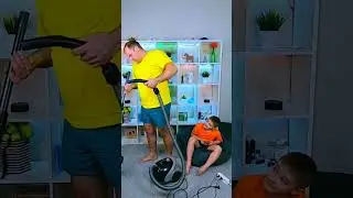 Funny prank with a vacuum cleaner!😂