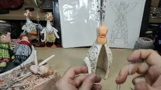 😇 АНГЕЛ. ( украшение макушки ёлки). Урок номер 10. Заготовки рук. Крепим тело . И ещё раз о губках.