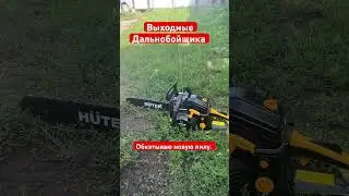 Выходные дальнобойщика. Обкатываю бензопилу. #выходныедальнобойщика #россия #деревня #shorts