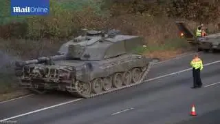 M4 blocked after an Army tank breaks down on the hard shoulder