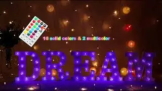 Colorful letters with LED lights/letras coloridas con luces LED