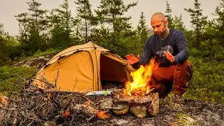 Camping With Thunderstorm And Heavy Rain Approaching - Part 1