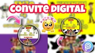 Preparativos para festa 🤩💁Convite digital // Fiz no Pixart // Tema Toy Story ❤️🎂