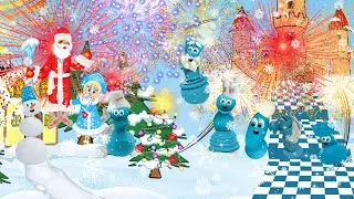 Новогоднее поздравление от крошки пешки и ее шахматной семьи. Мультфильм о шахматах. Зимняя сказка.