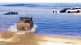 عندما شاهدوا قوة الشاص استهانوا بسياراتهم في وسط السيل | فلم قراند 5