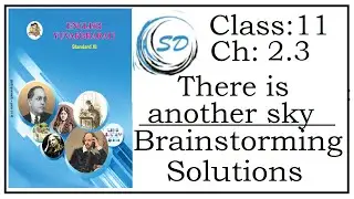 Brainstorming Solutions of Chapter 2.3 There is Another Sky |English Yuvakbharati |Maharashtra St
