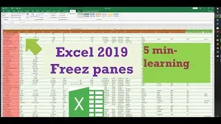 Excel 2019: How to freez panes