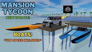 Roblox Mansion Tycoon New Cars and Boats! Update Showcase G WAGON Landaulet and Boats!