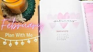 February Bullet Journal Plan With Me - Pink Hearts
